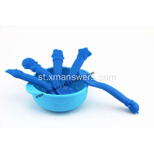 Mohope oa ho Metha oa Silicone o Collapsible le Spoon Set